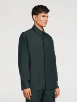 Wool Gabardine Shirt Jacket