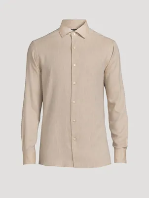Cotton-Cashmere Dress Shirt