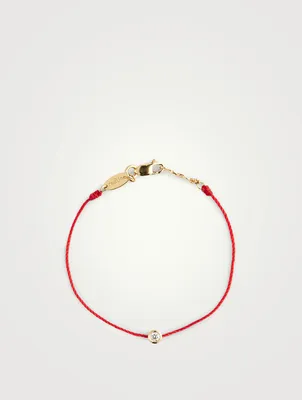 Kids Pure 18K Gold String Bracelet With Diamond