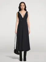 Convertible Crepe Midi Dress