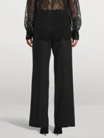 Wool Gabardine Straight-Leg Trousers