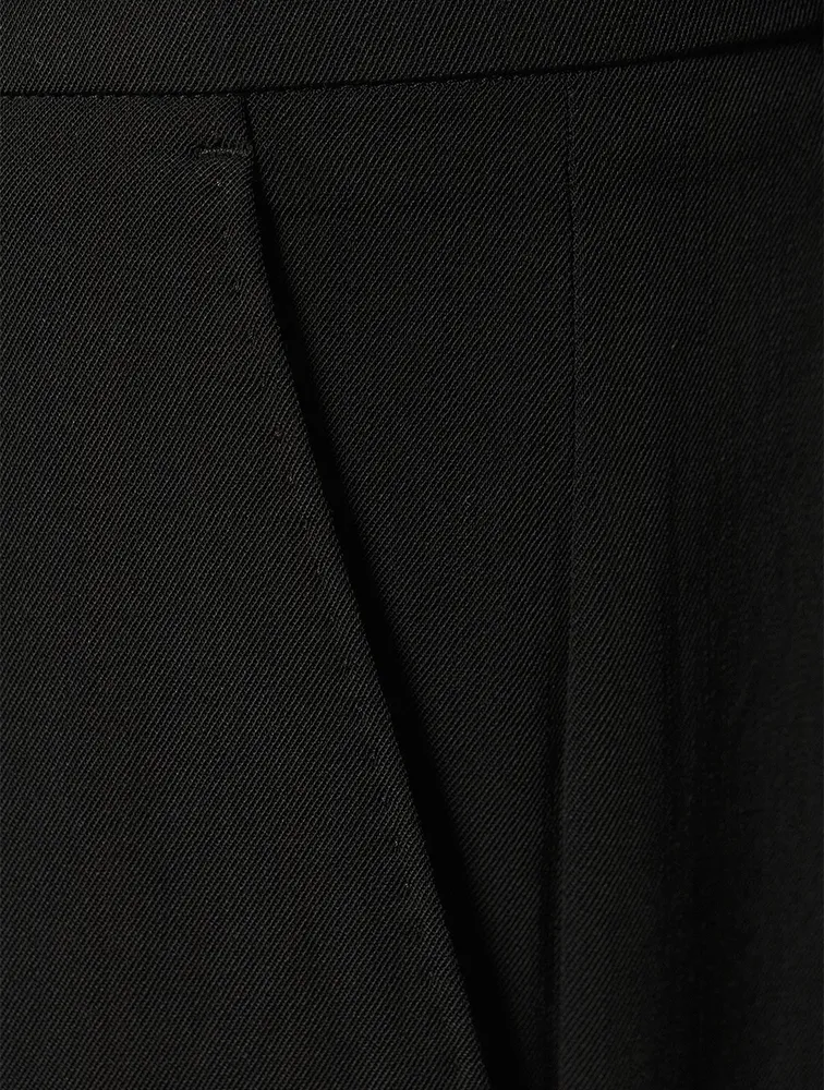 Wool Gabardine Straight-Leg Trousers