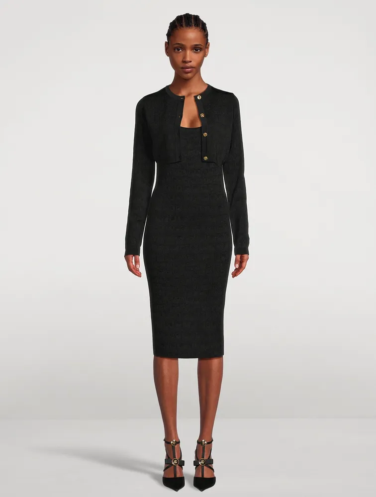 Croc Jacquard Knit Midi Dress