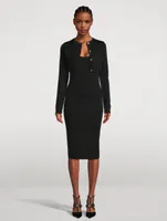 Croc Jacquard Knit Midi Dress