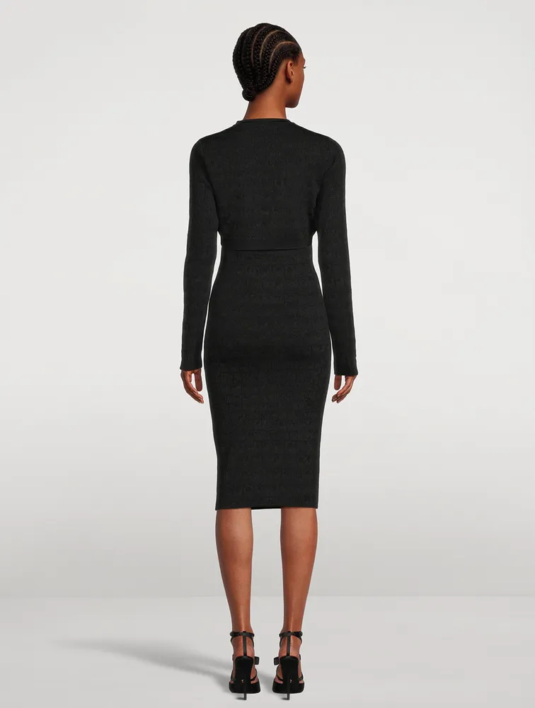 Croc Jacquard Knit Midi Dress