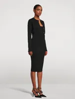 Croc Jacquard Knit Midi Dress