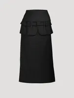 Wool Midi Skirt