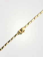Linear 18K Gold Half Emerald Tennis Necklace