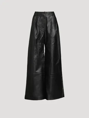 Luminosity Wide-Leg Leather Trousers