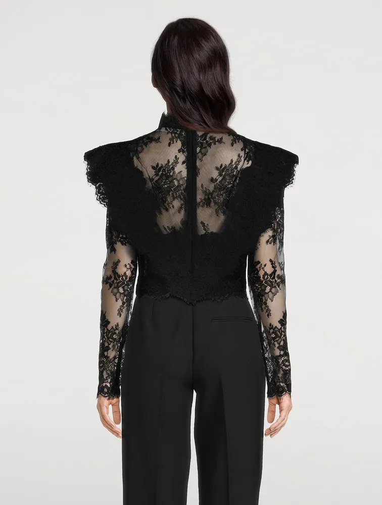 Sensory Cropped Lace Blouse