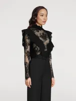 Sensory Cropped Lace Blouse