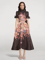 Luminosity Liftoff Midi Dress Floral Print