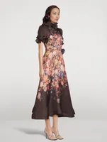 Luminosity Liftoff Midi Dress Floral Print