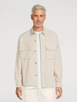 Cotton-Blend Mélange Overshirt