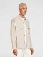 Cotton-Blend Mélange Overshirt