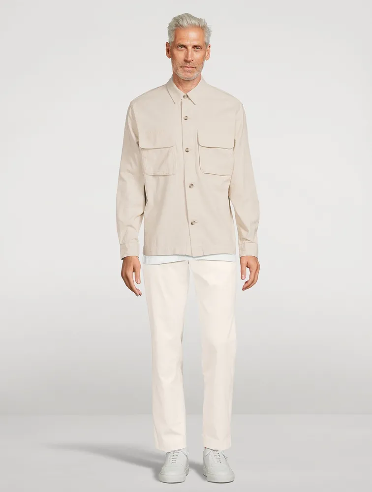 Cotton-Blend Mélange Overshirt