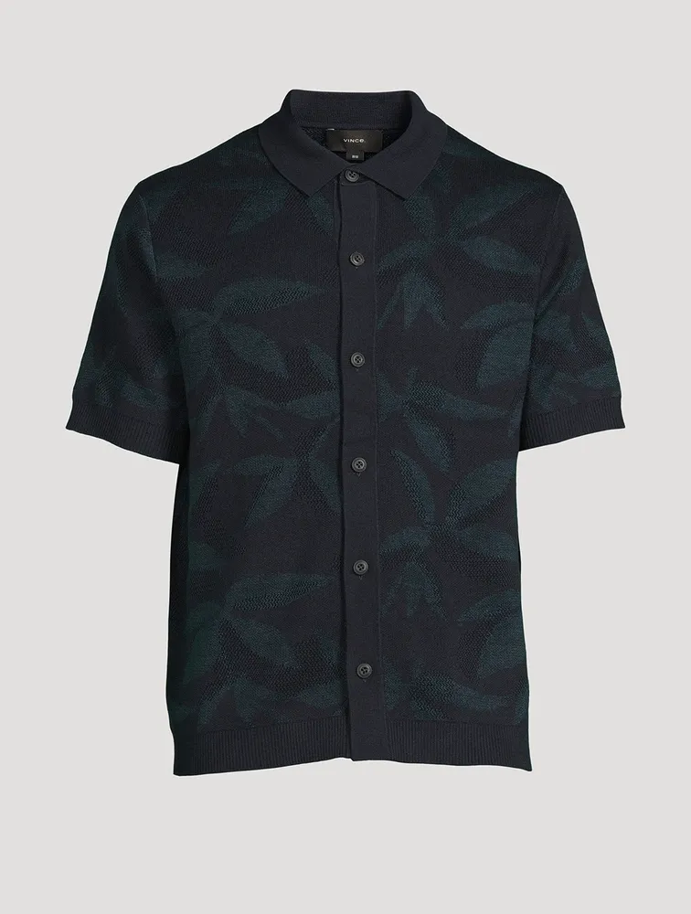 Floral Jacquard Cotton And Linen Shirt