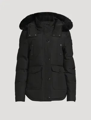 Onyx Anguille Shearling-Trimmed Down Jacket
