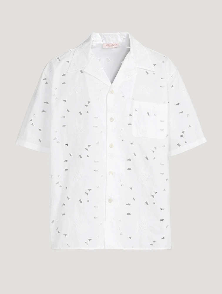 Cotton-Blend Short-Sleeve Shirt