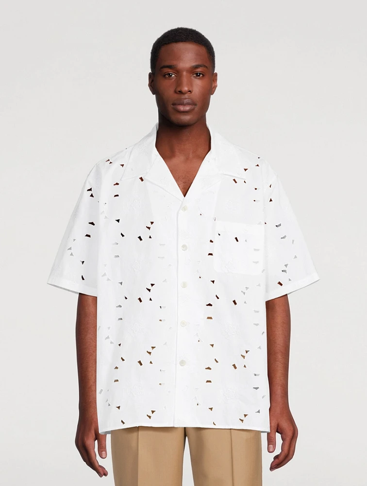 Cotton-Blend Short-Sleeve Shirt