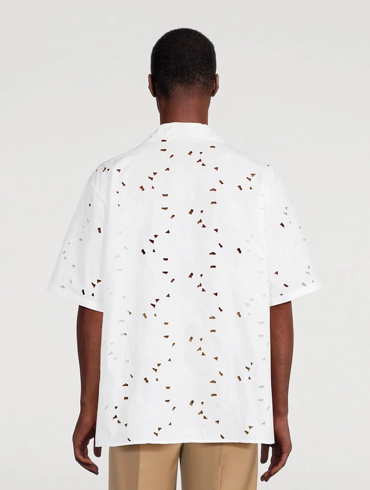 Cotton-Blend Short-Sleeve Shirt