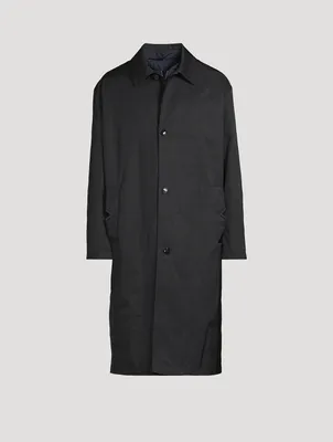 Nylon Coat With Rubberized V Detail