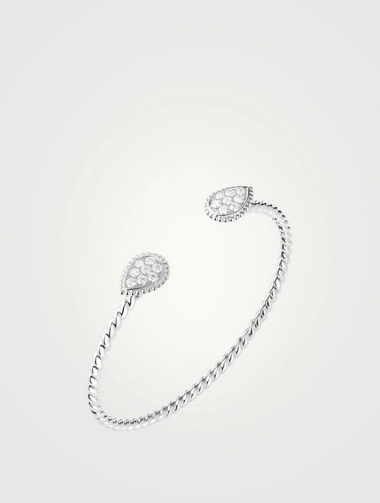Serpent Bohème 18K White Gold Double Motif Bracelet With Diamonds