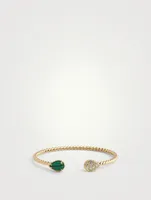 Serpent Bohème 18K Gold Double Motif Bracelet With Malachite And Diamonds