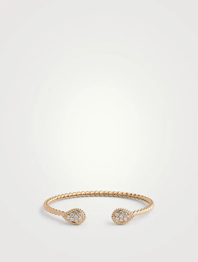Serpent Bohème 18K Rose Gold Double Motif Bracelet With Diamonds