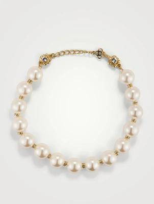 Beaded Crystal Pearl Necklace