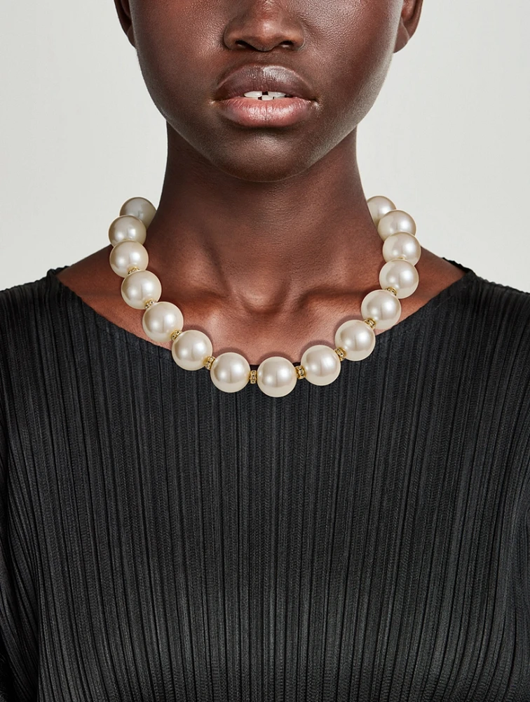 Beaded Crystal Pearl Necklace