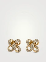 Crystal Clover Stud Earrings