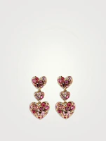 Gem Heart Drop Earrings