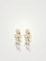 Wood Cluster Drop Earrings