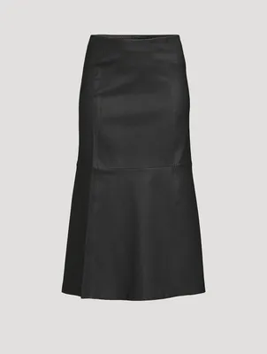 Simoas Leather Midi Skirt