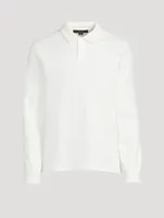 Double-Knit Piqué Long-Sleeve Polo Shirt