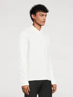 Double-Knit Piqué Long-Sleeve Polo Shirt