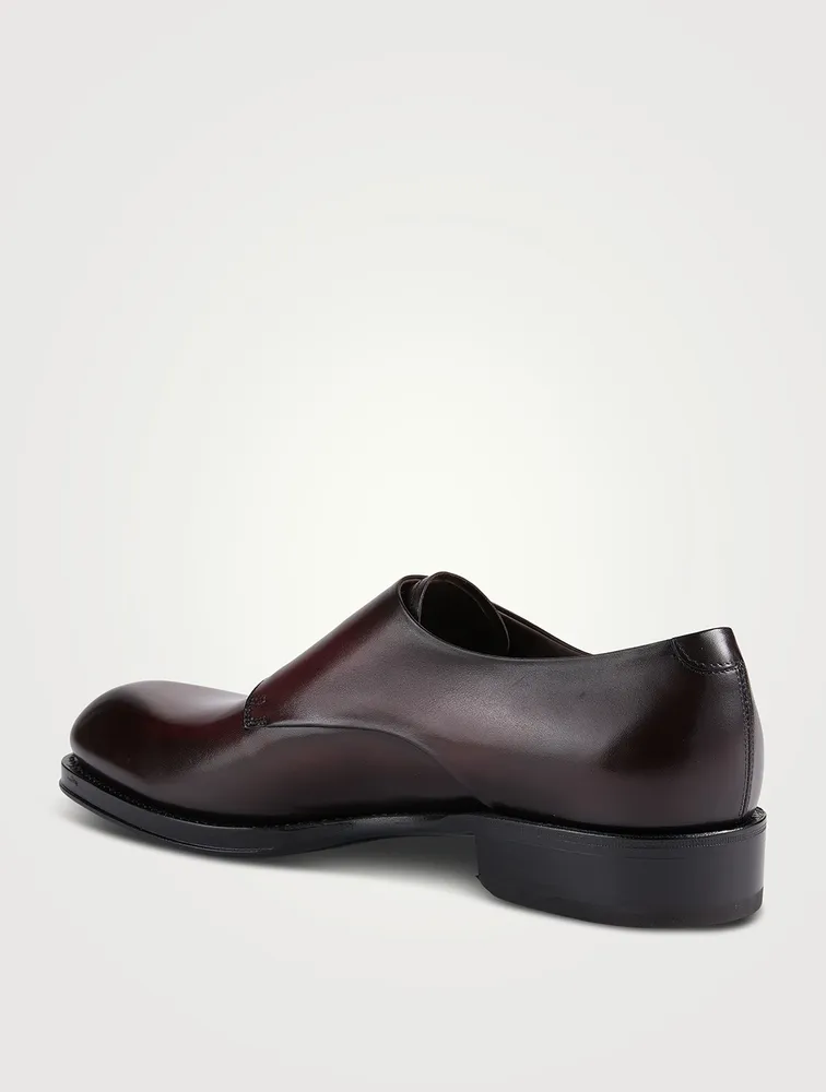 Leather Double Monk-Strap Shoes