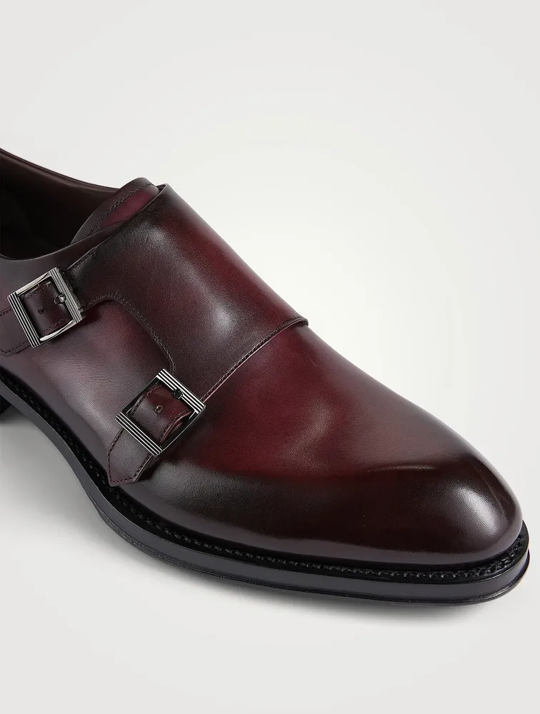 Leather Double Monk-Strap Shoes