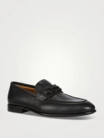 Leather Loafers With Gancini Ornament