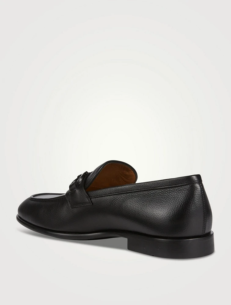 Leather Loafers With Gancini Ornament