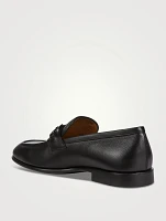 Leather Loafers With Gancini Ornament