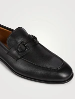 Leather Loafers With Gancini Ornament