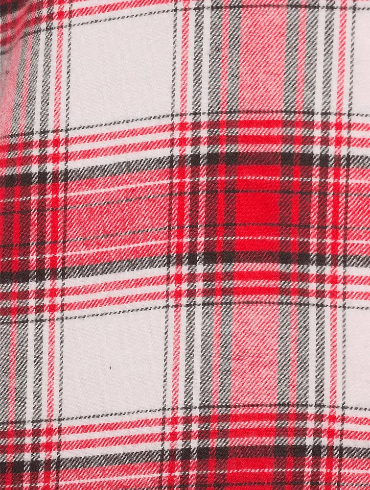 Flannel Short PJ Set - Tartan Plaid Haute Red Ivory - Eberjey