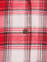 Flannel Short Pajama Set Plaid Print