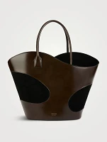 Large Cut-Out Leather Tote Bag