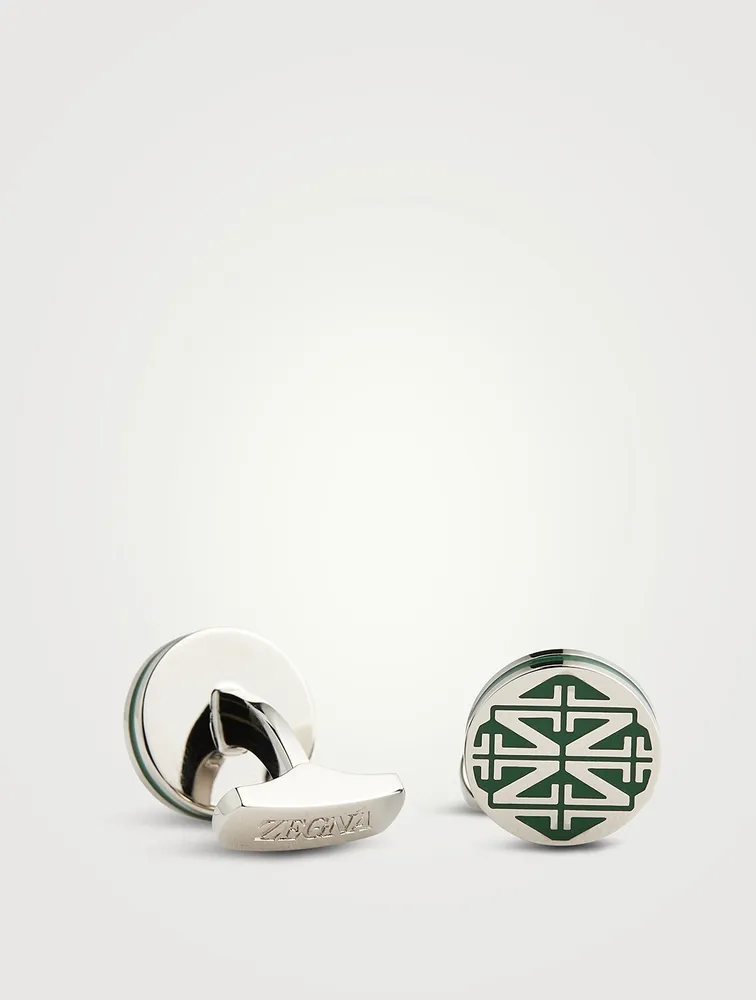 Oval Enamel Cufflinks
