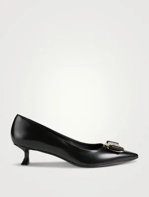 Vara Plate Leather Pumps