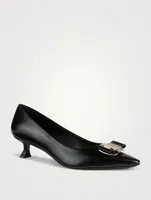 Vara Plate Leather Pumps