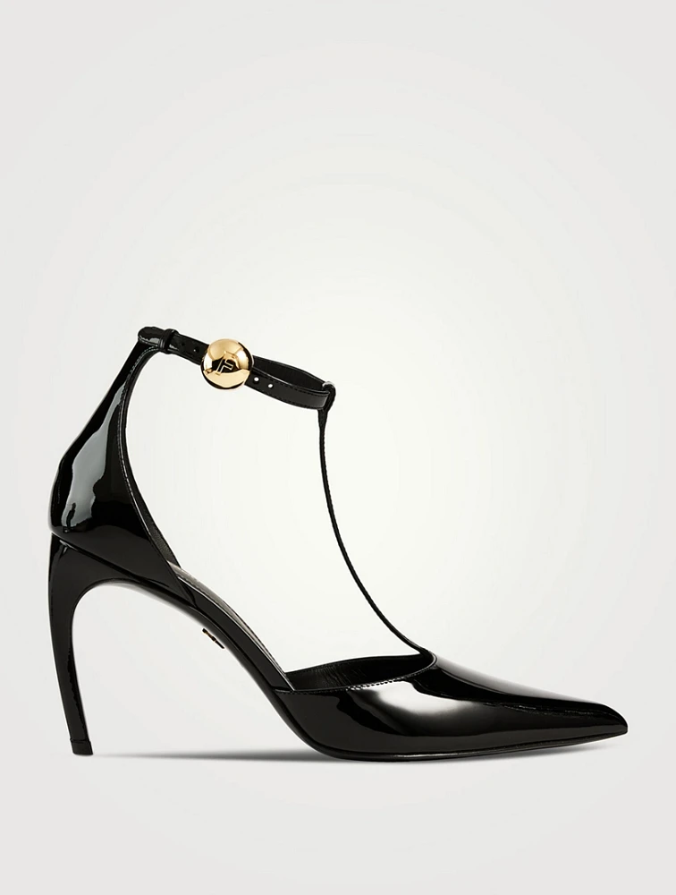 Patent Leather T-Strap Pumps